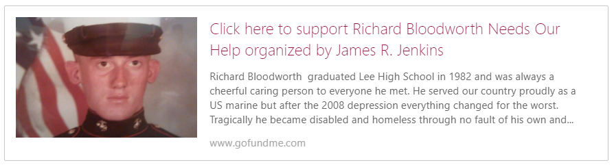 GoFundMe fundraiser for Richard Bloodworth, US Marine Veteran